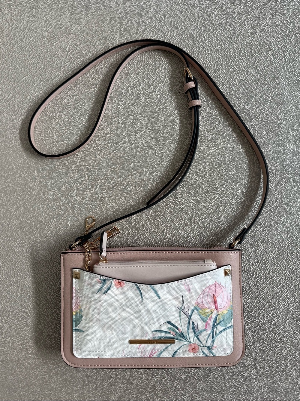 Aldo Floral Vintage Crossbody Bag in Blush Pink